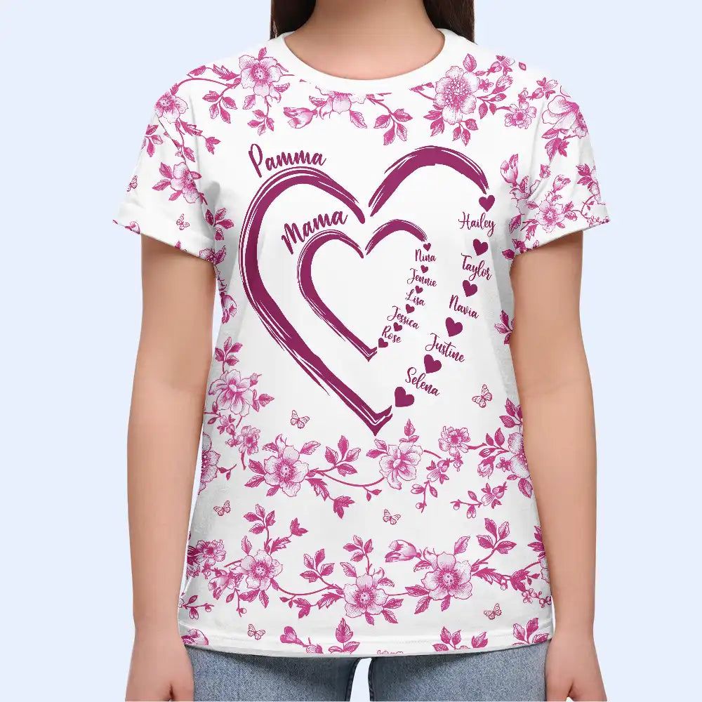 Mom Grandma Sweethearts Toile - Personalized Full Print T Shirt