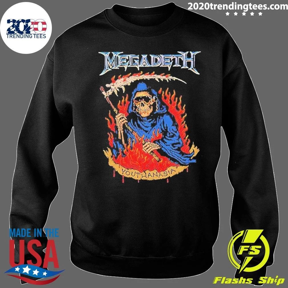 Skeleton Megadeth Youthanasia Flames Shirt