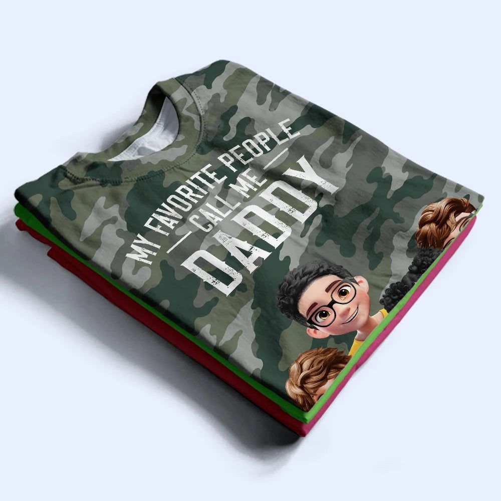 My Favorite People Call Me Grandpa Camouflage Pattern - Personalized Full Print T Shirt