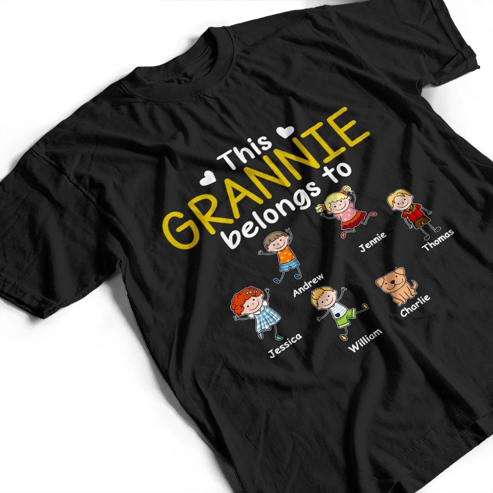 This Grandpa Daddy Belongs To Colorful Stick Figures - Personalized T Shirt