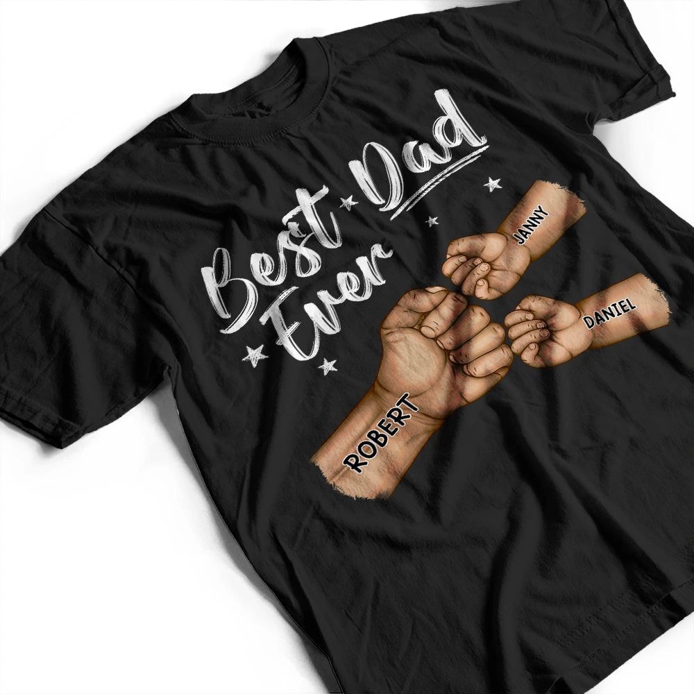 Best Dad Grandpa Ever Fist Bump - Personalized T Shirt