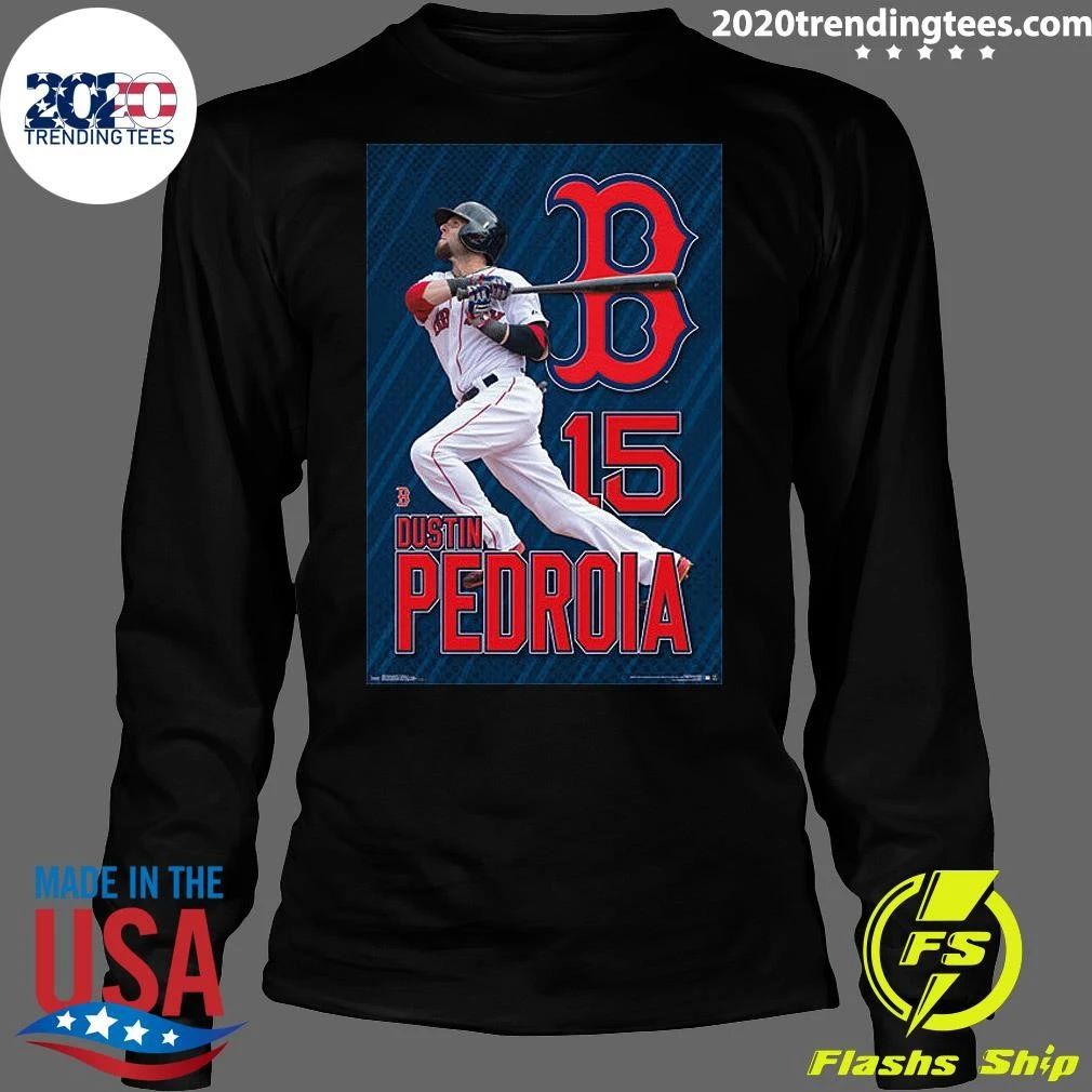 Dustin Pedroia Blast Boston Red Sox MLB Baseball Action Shirt