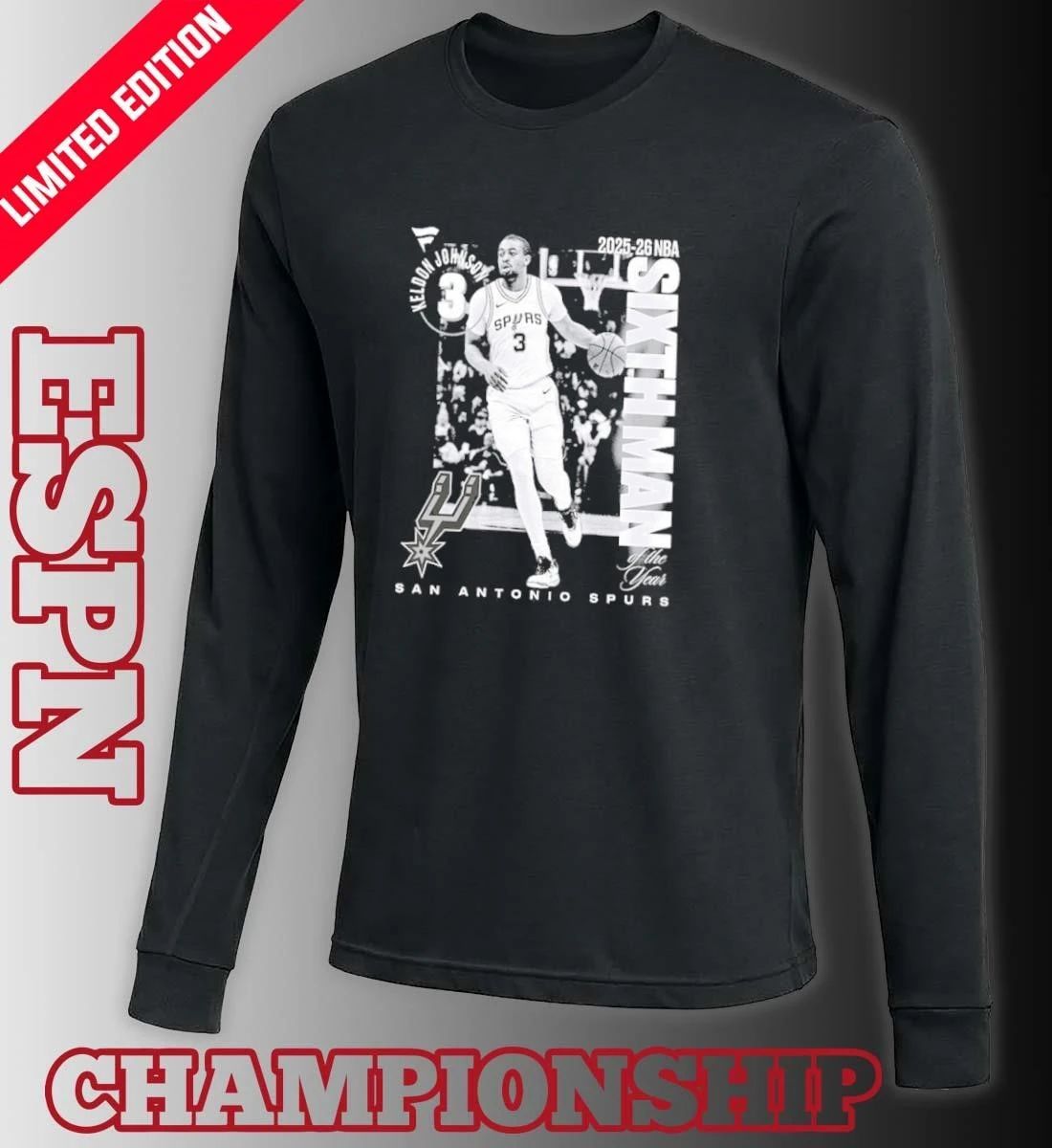 Keldon Johnson San Antonio Spurs 2025-26 NBA Sixth Man Legacy T-Shirt