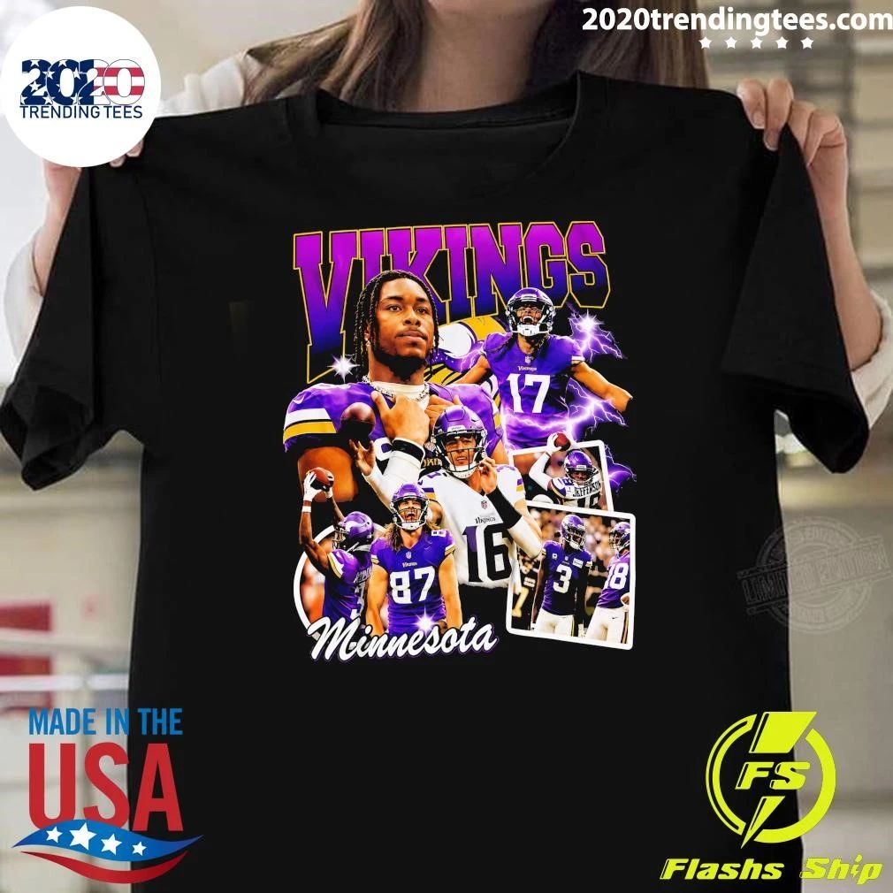 Fanatics Justin Jefferson Black Minnesota Vikings Notorious Player Shirt