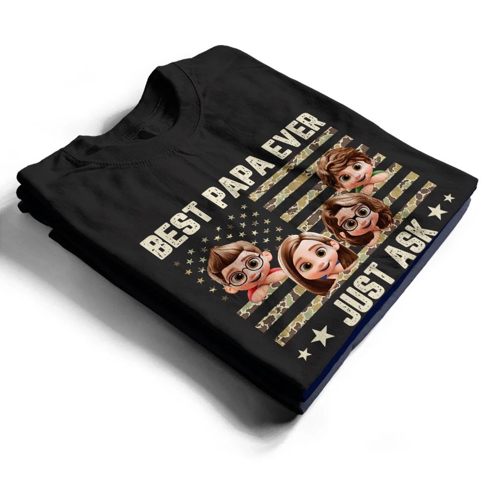 Camouflage Stars & Stripes Best Dad Ever - Personalized T Shirt