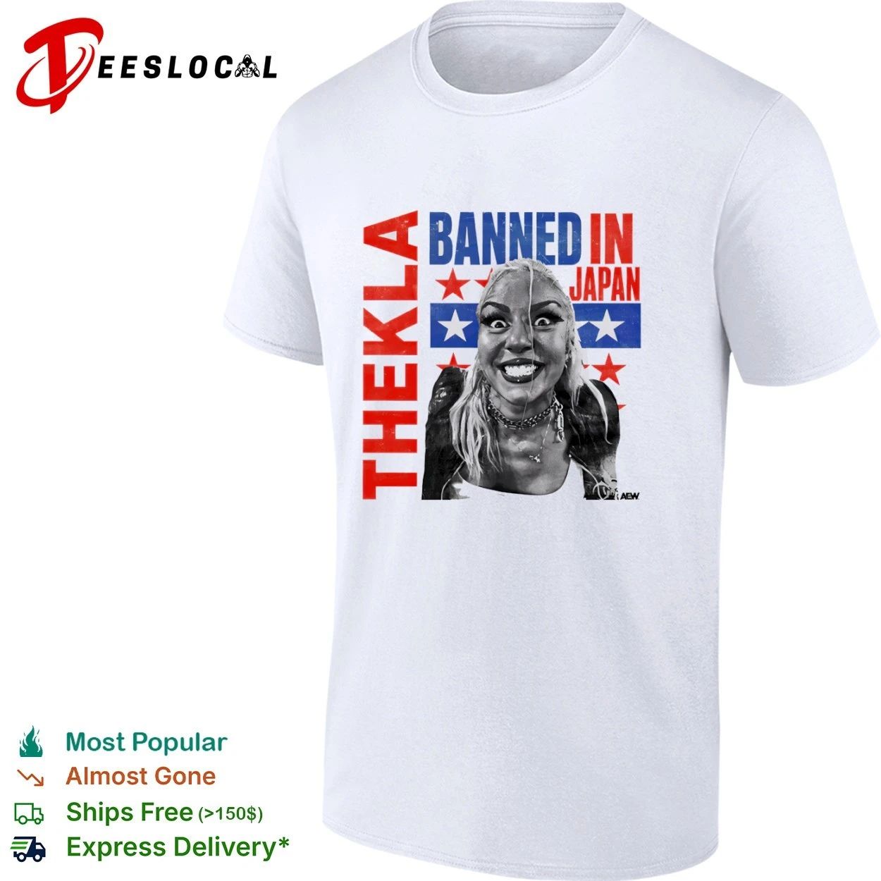 Thekla Banned in Japan AEW Wrestling T-shirt