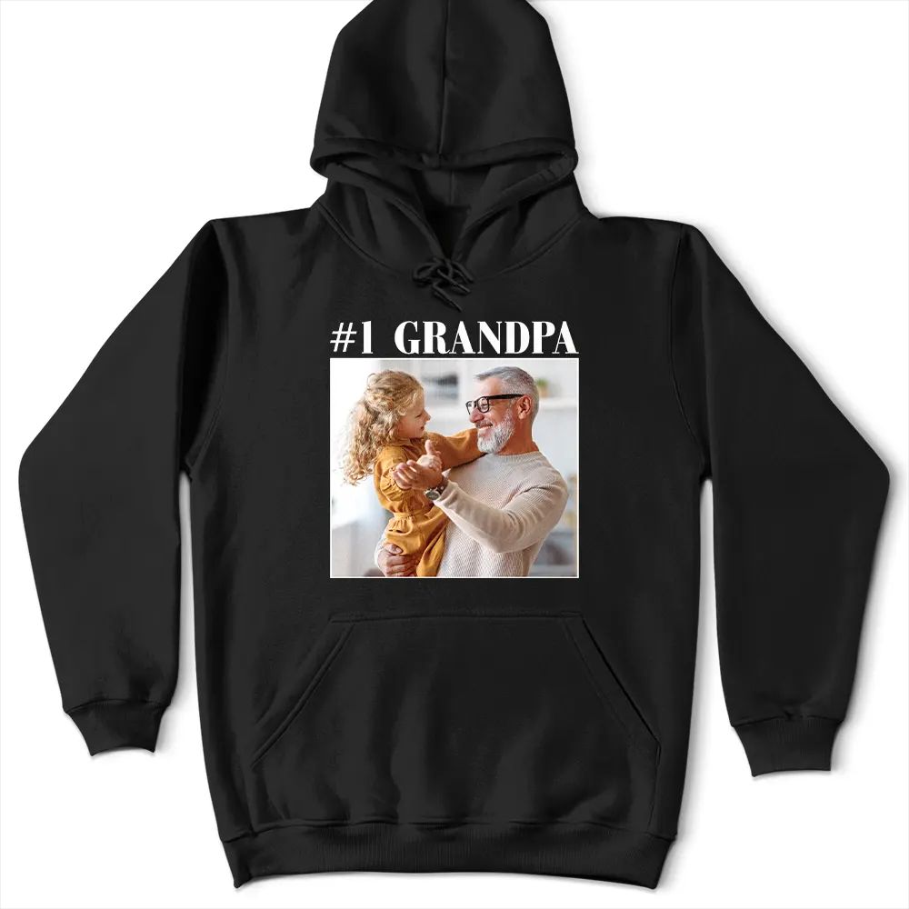 Custom Photo Best Dad Ever No 1 Grandpa - Personalized T Shirt