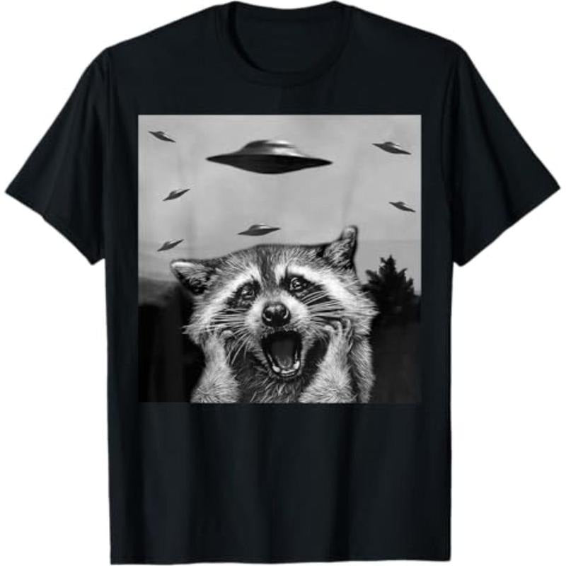 vintage Alien UFO Funny Raccoon Stuffed Animal For Men, Women, Kids T-Shirt Hoodie Sweatshirt | PrintMintTees.com