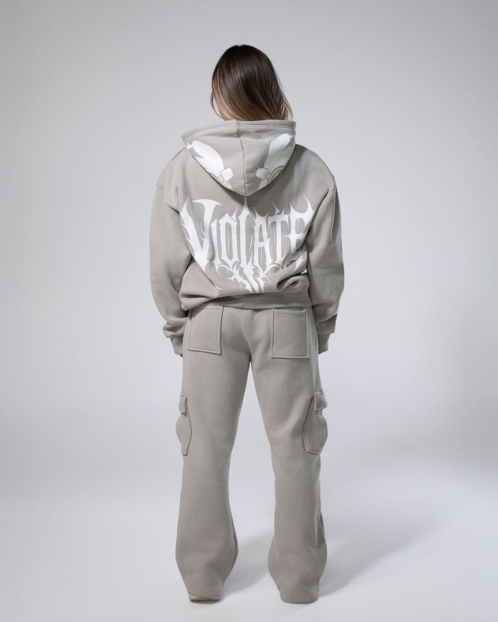 Royalty Skull Hoodie Beige
