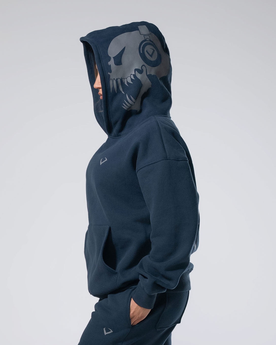 Royalty Skull Hoodie Navy Blue
