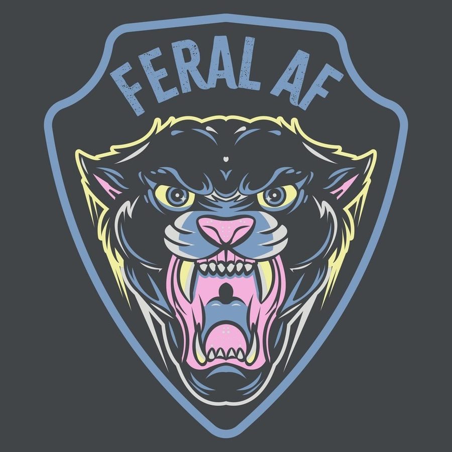 Women's Feral AF Mom Slim Fit T-Shirt - Heavy Metal