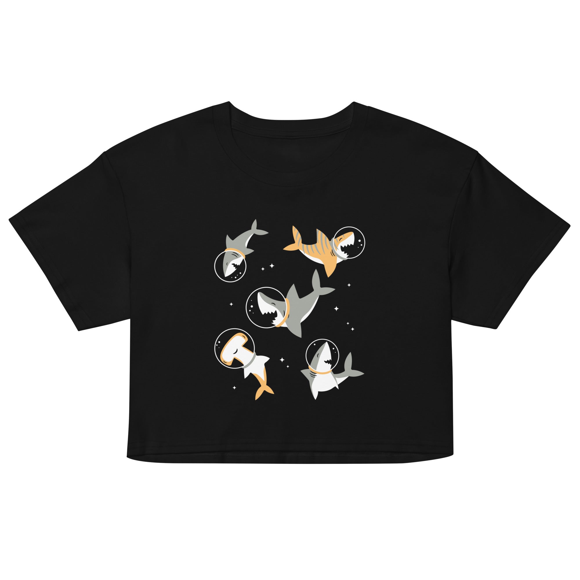 Sharks In Space Women's Crop Tee