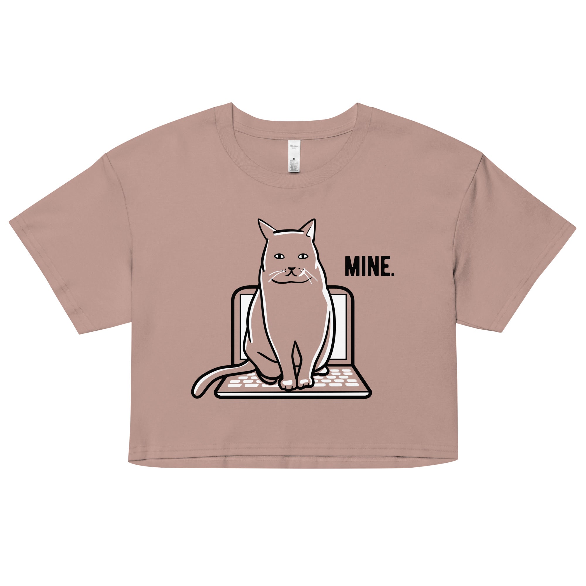 Mine Computer Cat Women's Crop Tee