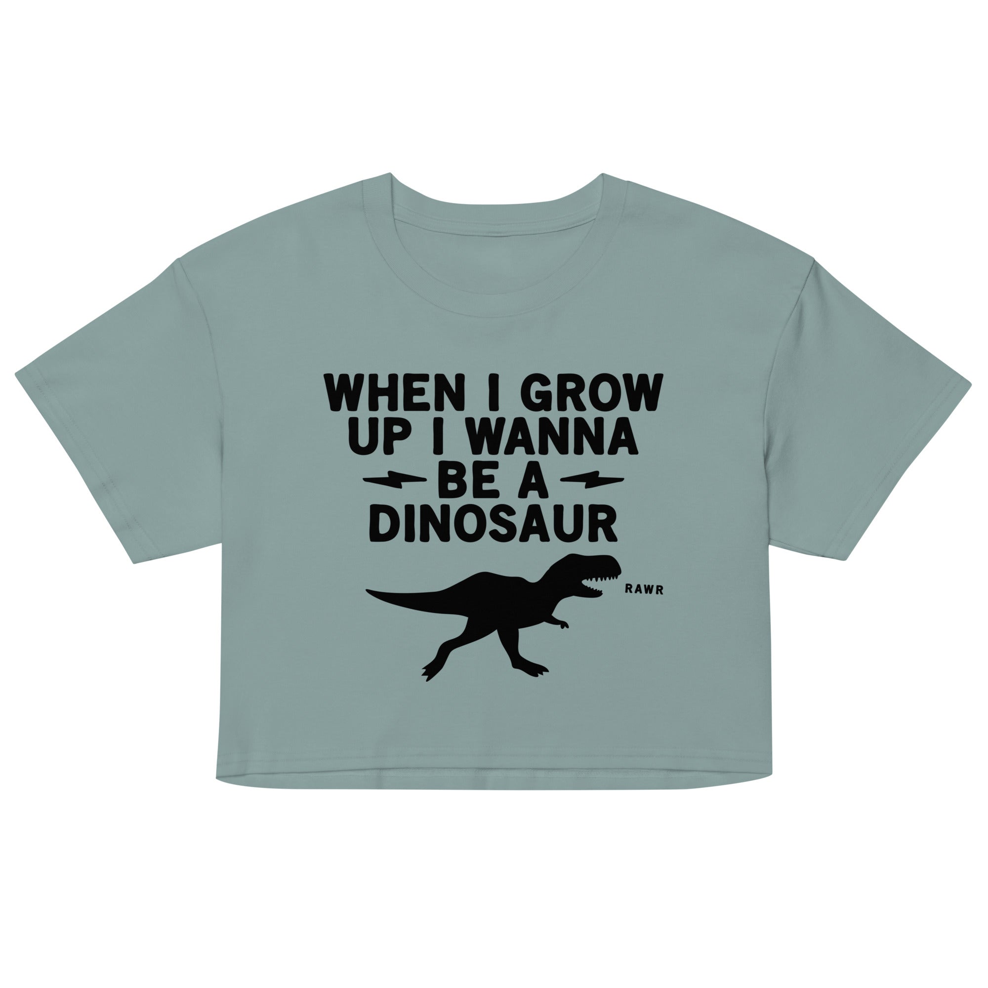 When I Grow Up I Wanna Be A Dinosaur Women's Crop Tee