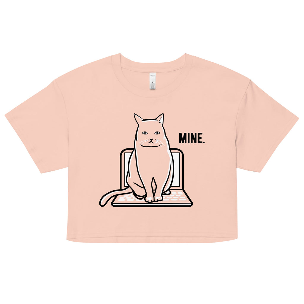 Mine Computer Cat Women's Crop Tee