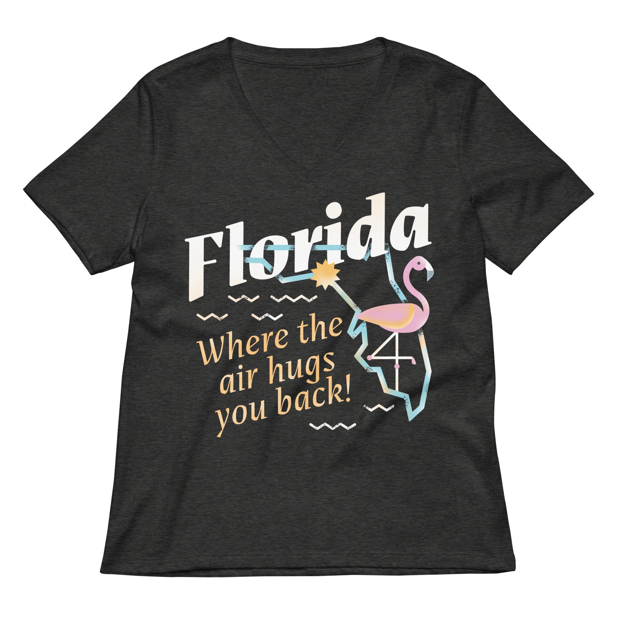Florida Where The Air Hugs You Back Women's V-Neck Tee