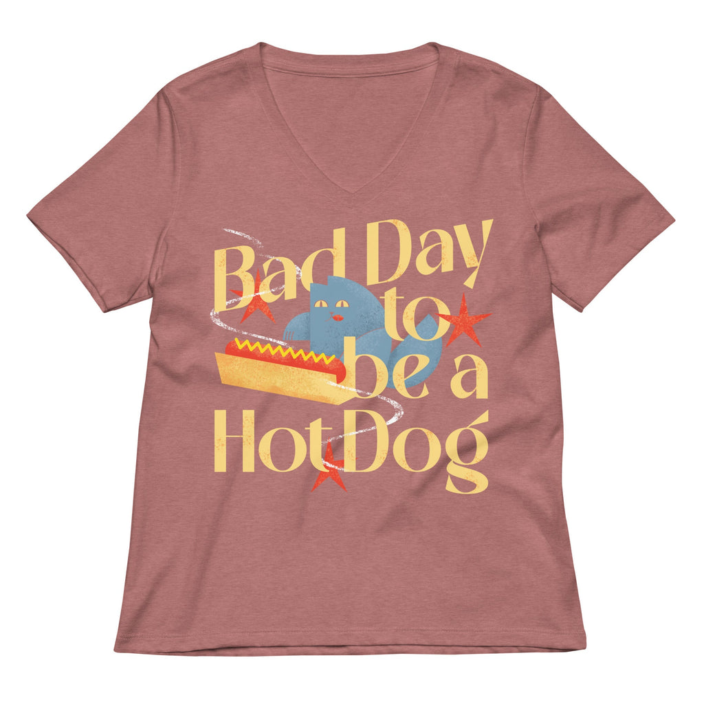 Bad Day To Be A Hot Dog Women's V-Neck Tee