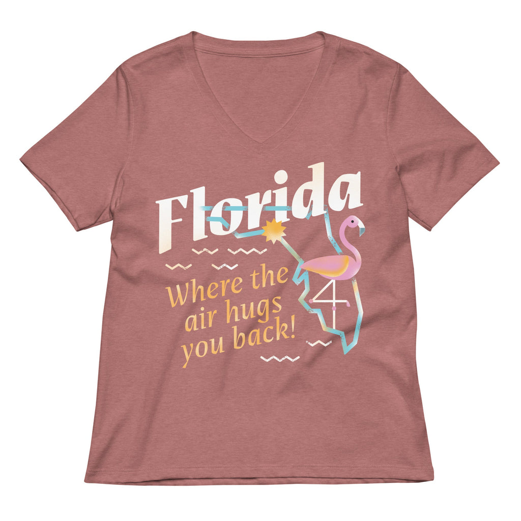 Florida Where The Air Hugs You Back Women's V-Neck Tee