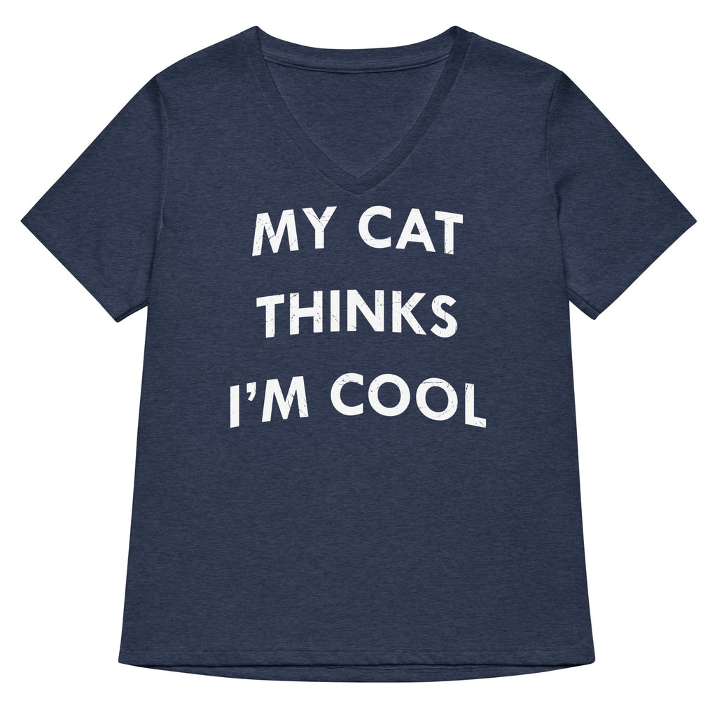 My Cat Thinks I'm Cool Women's V-Neck Tee