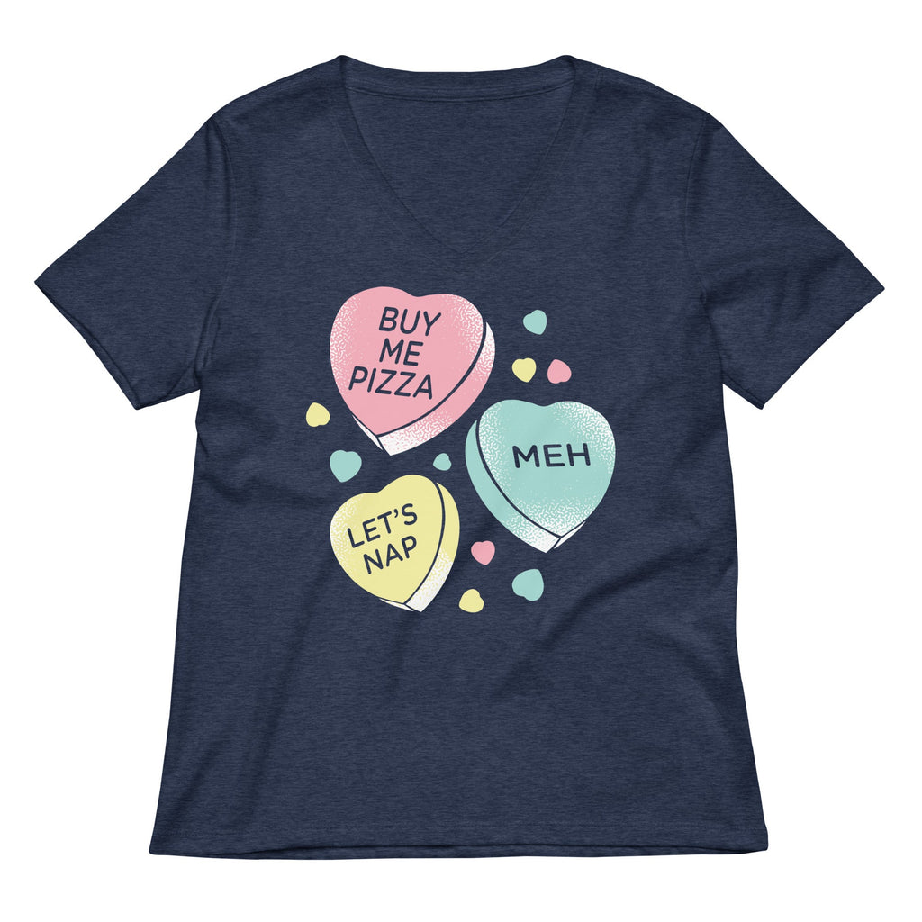 Candy Hearts Women's V-Neck Tee