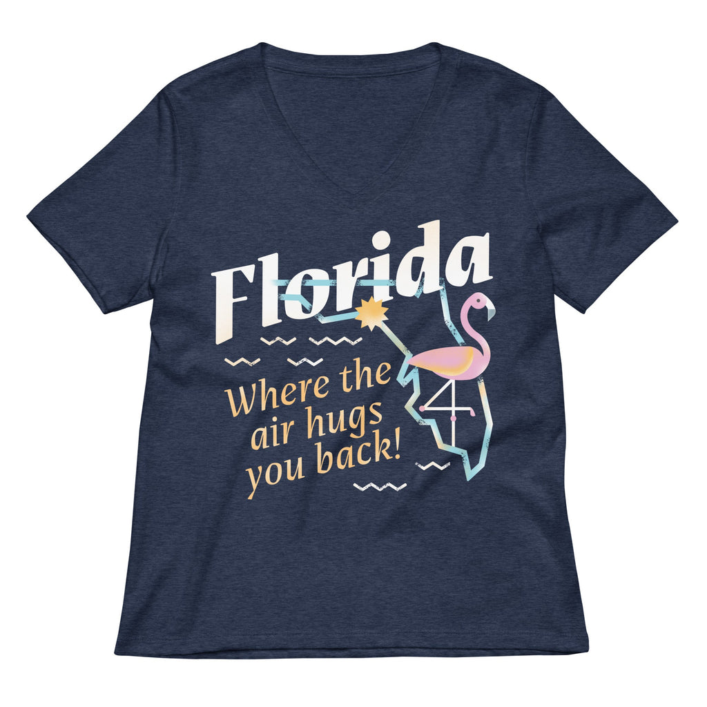 Florida Where The Air Hugs You Back Women's V-Neck Tee
