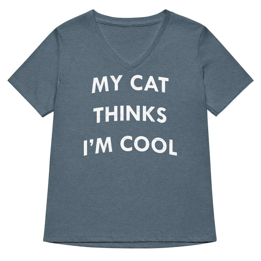 My Cat Thinks I'm Cool Women's V-Neck Tee