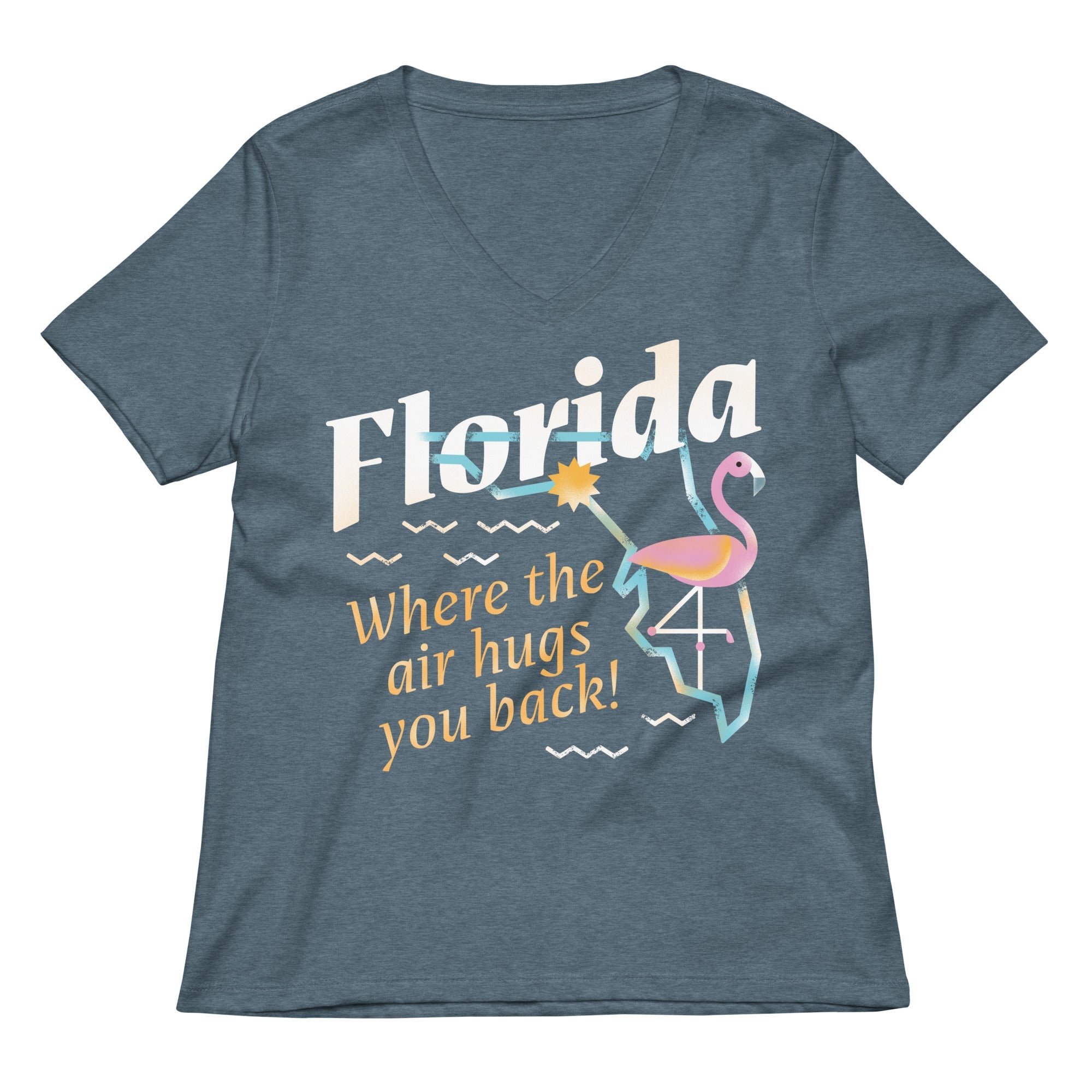 Florida Where The Air Hugs You Back Women's V-Neck Tee