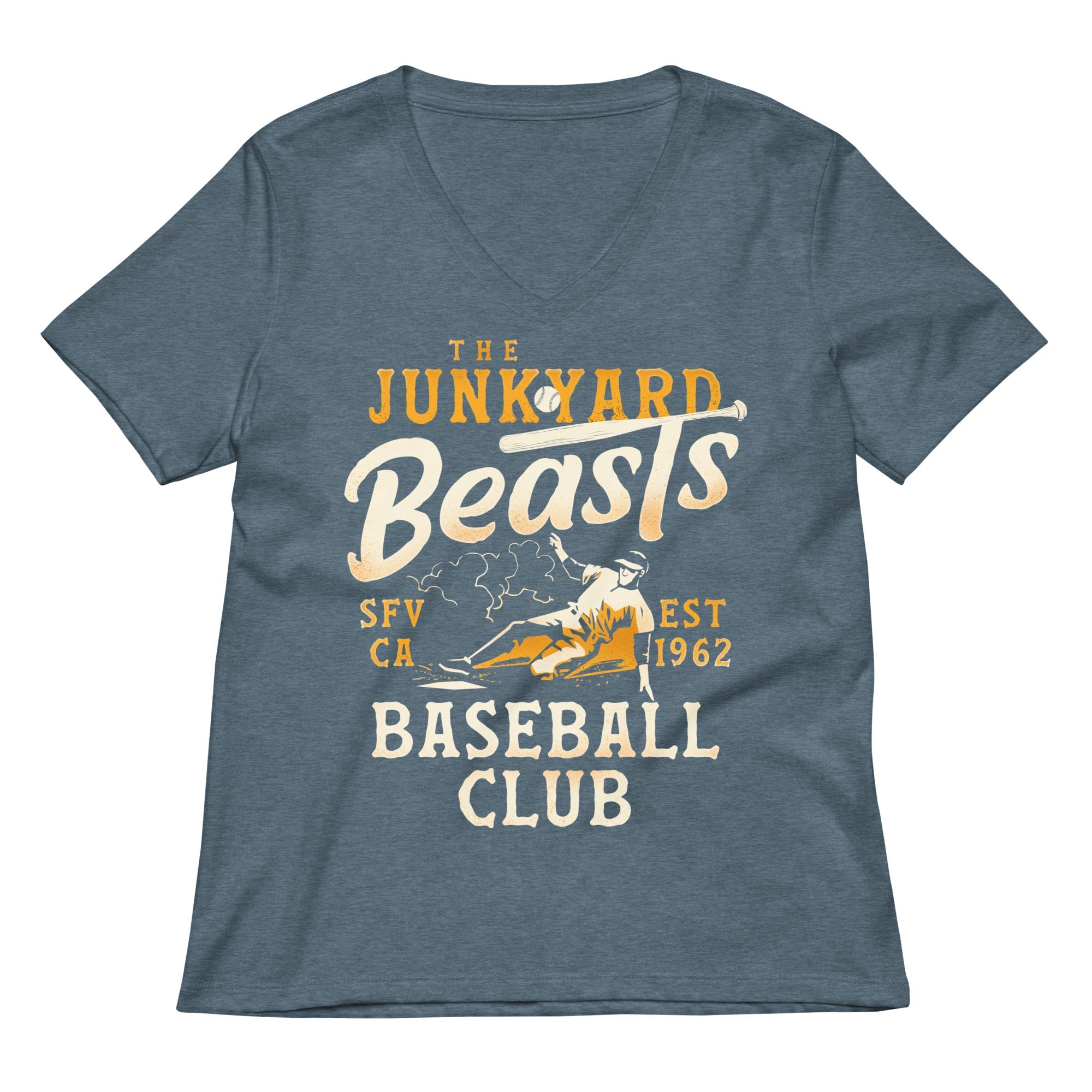Junkyard Beasts Baseball Club Women's V-Neck Tee