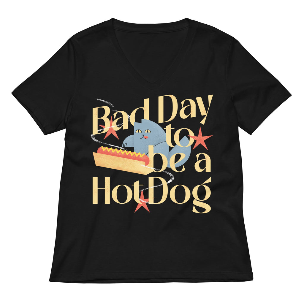 Bad Day To Be A Hot Dog Women's V-Neck Tee